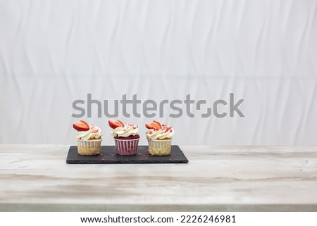 Image of batch of homemade, strawberry cupcakes