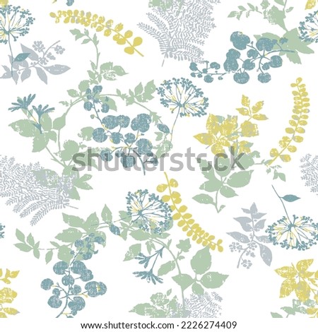 Summer  flowers and leaves of apple and lilac on a light beige, cream, ochre satin background. Tender spring seamless vector pattern. Square repeating design for fabric and wallpaper.