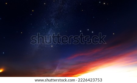 Night starry sky, abstract natural background. Milky way galaxy.