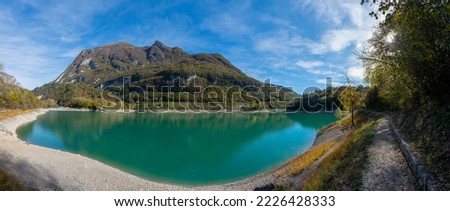 Small mountain lake in autumn