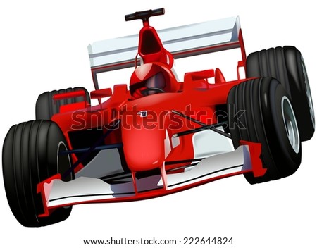 F1 Race Car - Colored Illustration