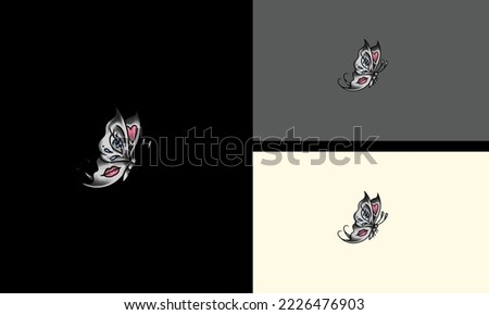 butterfly and eyes vector mascot design