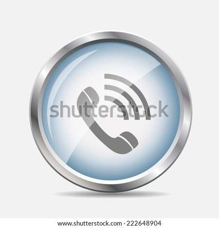 Phone Glossy Icon Vector Illustration