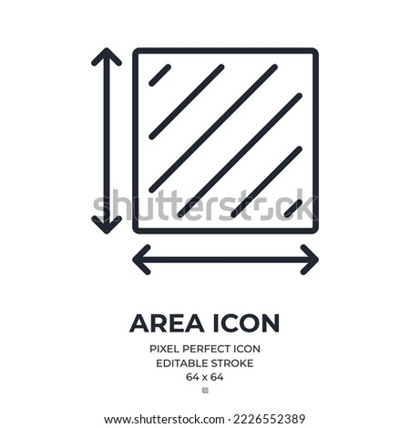 Area and dimension concept editable stroke outline icon isolated on white background flat vector illustration. Pixel perfect. 64 x 64. Royalty-Free Stock Photo #2226552389