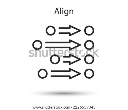 Align order line icon. Ordering or alignment sign. Automation script symbol. Data filter process. Illustration for web and mobile app. Line style order process icon. Editable stroke alignment. Vector Royalty-Free Stock Photo #2226559345