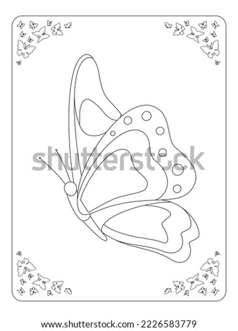 Butterfly Coloring page for kids line art for KDP