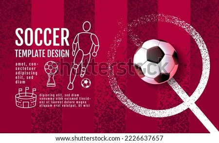 Soccer Template design , Football banner, Sport layout design, red Theme, vector illustration