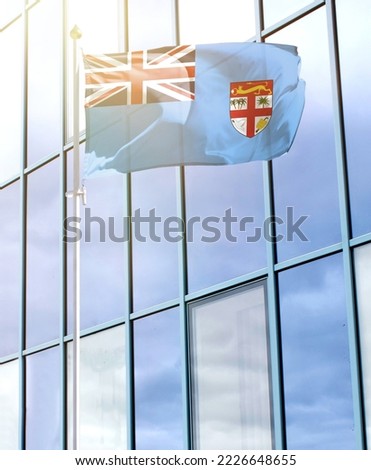 Flag of Fiji on a flagpole