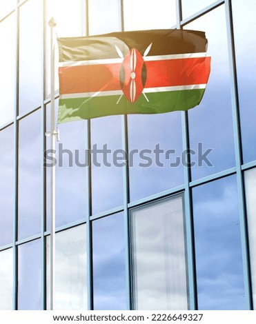 Flag of Kenya on a flagpole
