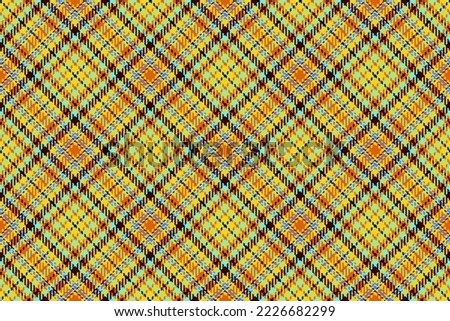 Tartan fabric pattern. Vector seamless texture. Background check plaid textile in turquoise and blue colors.