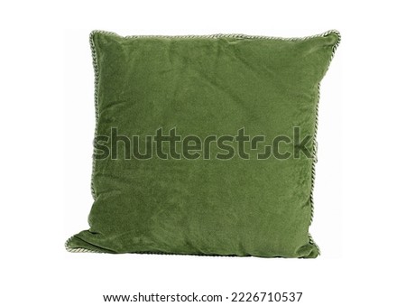 Dark Green Fabric Pillow puffy isolated on White Background  Royalty-Free Stock Photo #2226710537