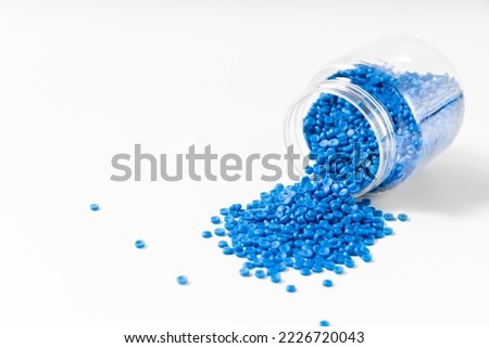 blue polymer on white isolate background in polymer and chemical laboratory for research in polymer chemical petrochemical and petroleum technology industry business Royalty-Free Stock Photo #2226720043