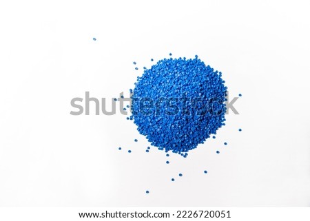 blue polymer on white isolate background in polymer and chemical laboratory for research in polymer chemical petrochemical and petroleum technology industry business Royalty-Free Stock Photo #2226720051