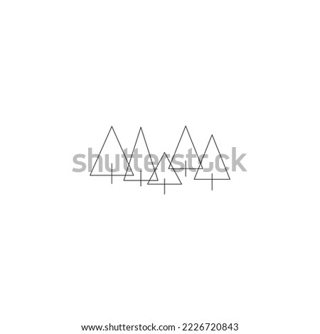 Coniferous forest on a white background