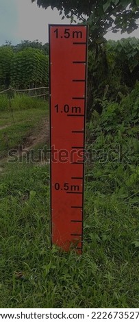 Picture of flood benchmark captured outdoor.