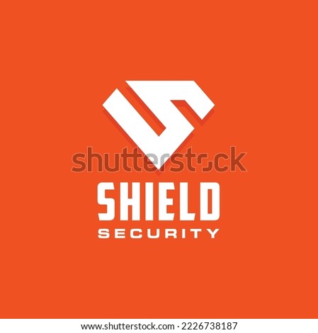 Pentagon Armor Shield Initial Letter S Superhero Emblem Badge Label for Security Strong Secure logo design