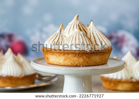 Lemon meringue tarts -  traditional French and Italian dessert