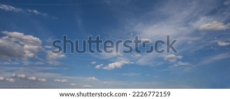 Panoramic horizon sky background, sky clouds