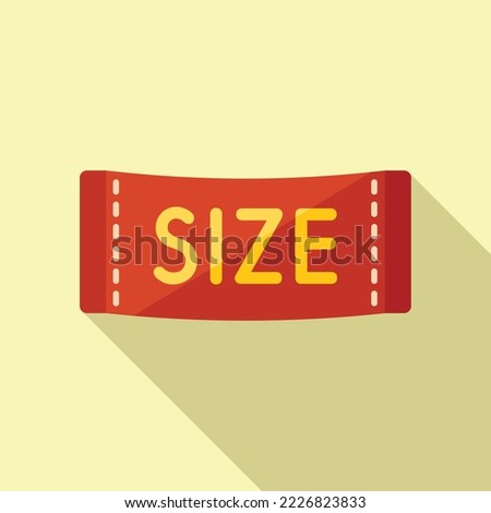 Red size label icon flat vector. Cloth tag. Fabric cotton