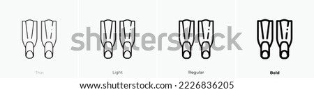 flippers icon. Thin, Light Regular And Bold style design isolated on white background