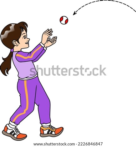 catching ball  vector illustration isolated on white background
