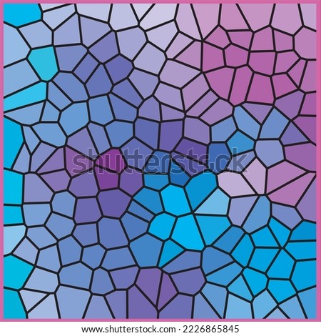 Seamless texture with a broken stained glass, window. Vector background. Royalty-Free Stock Photo #2226865845