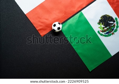 November 2022: Mexico vs Poland, Football match with national flags Royalty-Free Stock Photo #2226909525