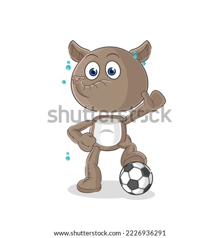 the tapir playing soccer illustration. character vector