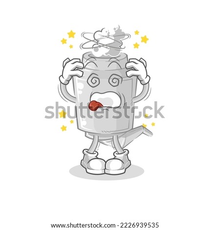 the exhaust dizzy head mascot. cartoon vector