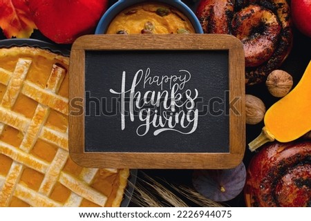 Thanksgiving banner with pie picture