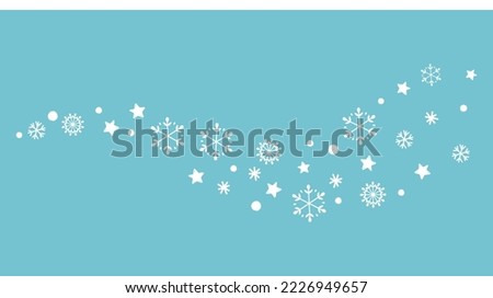 Christmas or winter banner with snowflakes waves on green mint background vector illustration.
