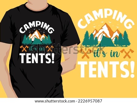Camping retro vintage t shirt design vector