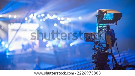 studio camera at the concert. television shooting Royalty-Free Stock Photo #2226973803