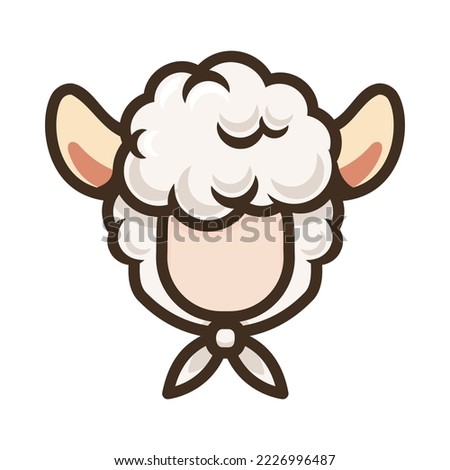 Sheep ear face hoodie head icon on a white background. Vector illustration