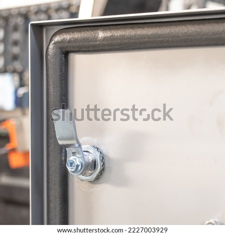 Fragment of stainless steel drawer lock door