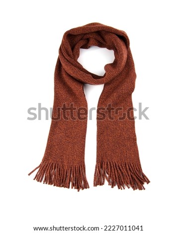 Brown scarf on a white background. Royalty-Free Stock Photo #2227011041