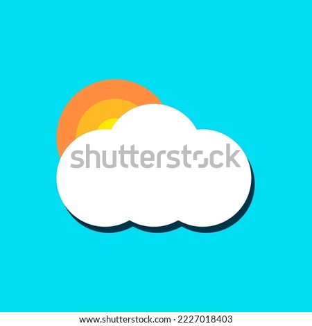 Sunny day with cloud. Weather. Wallpaper. Paper cut out
