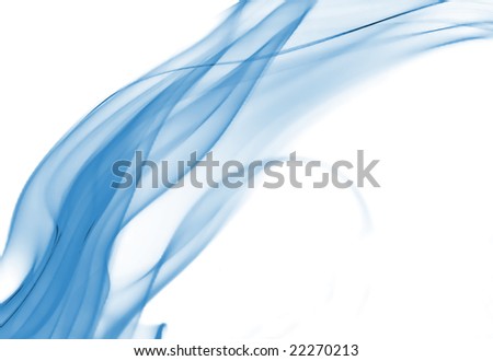 blue smoke isolated over white