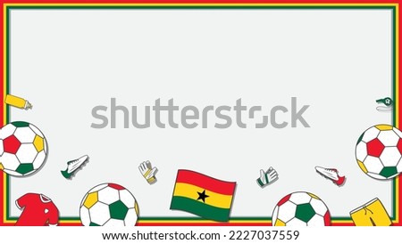 Football Background Design Template. Football Cartoon Vector Illustration. Soccer In Ghana
