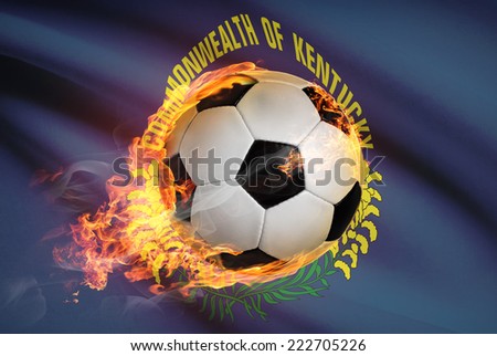 Soccer ball with flag on background series - Kentucky