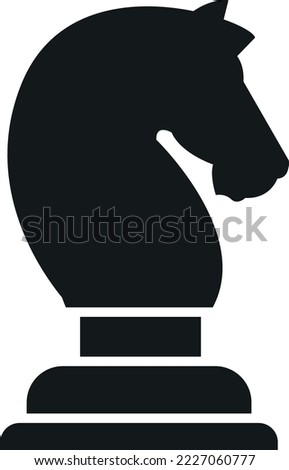 Chess symbol. Knight figure. Black horse icon