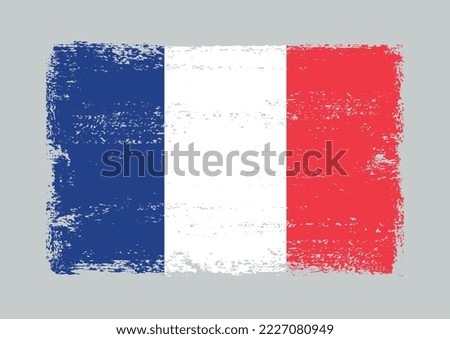 Grunge France flag. Vector old flag of France.