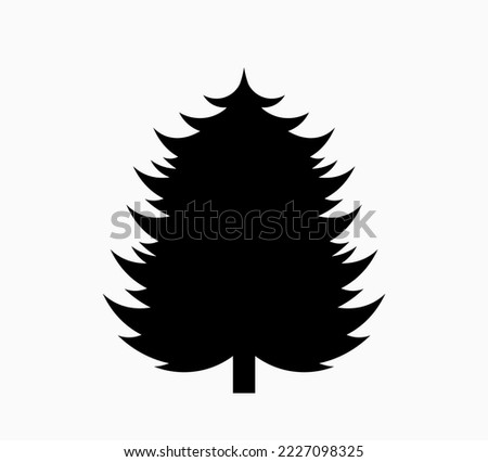 Christmas tree shape silhouette. Vector illustration.