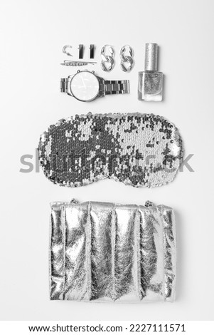 Concept of Silver, different silver textures and items