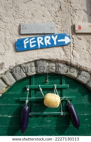 Ferry sign in the Cinque Terra