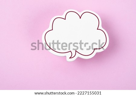 Speech bubble with copy space communication talking speaking concepts on pink colour background.