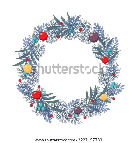 Realistic Christmas wreath. Object for decoration.
