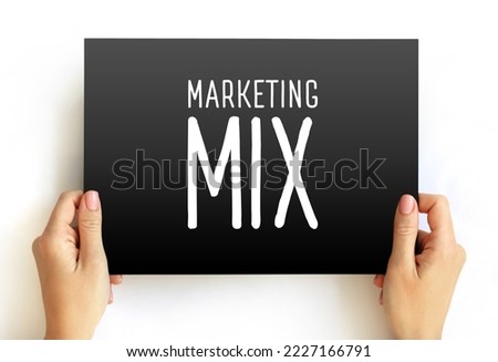 Marketing mix text quote on card, concept background