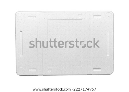 large styrofoam box in high res. image and isolated in white Royalty-Free Stock Photo #2227174957