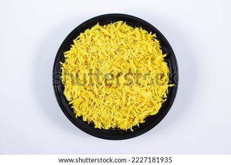 basmati saffron rice in high res. images and isolated in white Royalty-Free Stock Photo #2227181935